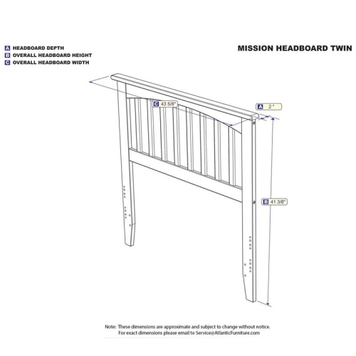 Leo & Lacey Twin Spindle Headboard in Walnut