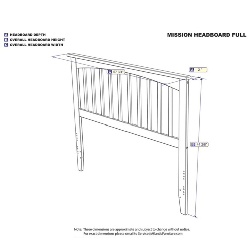 Leo & Lacey Full Spindle Headboard in Walnut