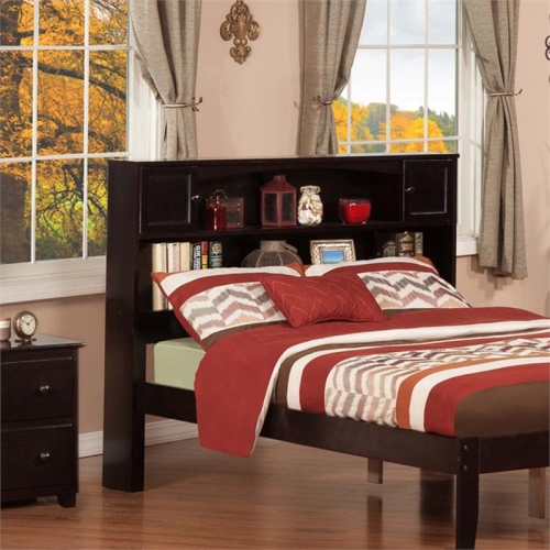 Leo & Lacey Full Bookcase Headboard in Espresso