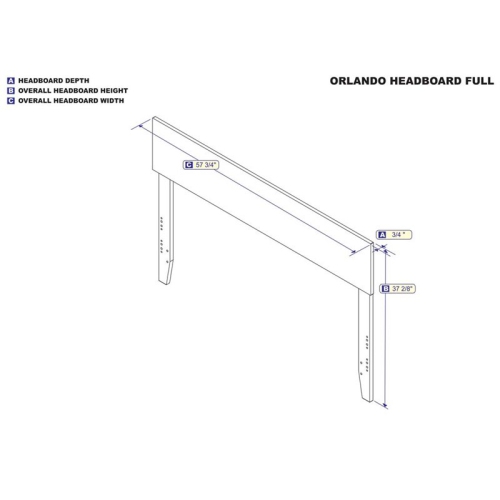 Leo & Lacey Full Panel Headboard in Walnut