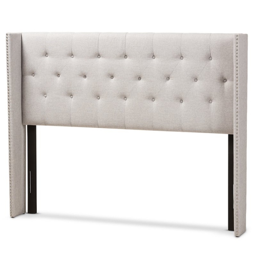 BOWERY HILL  King Winged Panel Headboard In Grayish In Beige