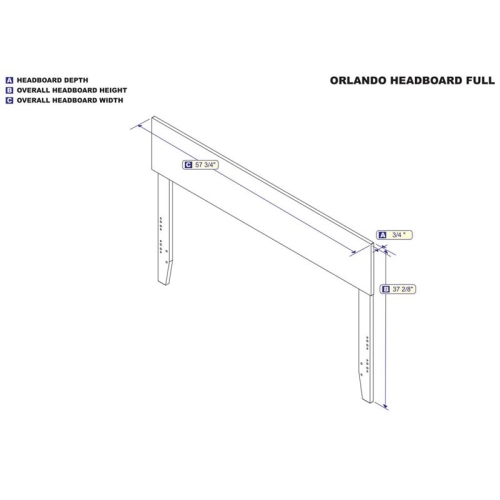 Leo & Lacey Full Panel Headboard in Espresso