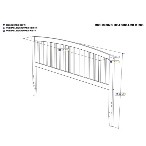 Leo & Lacey King Spindle Headboard in Walnut