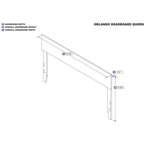 Leo & Lacey Queen Panel Headboard in Walnut