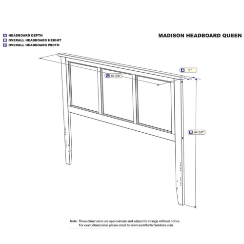 Leo & Lacey Queen Panel Headboard in Espresso