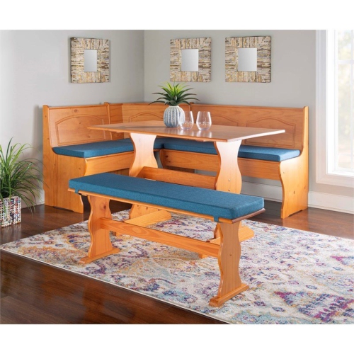 Ensemble de coussins en Nook transitionnels en tissu Riverbay Furniture, bleu rétro