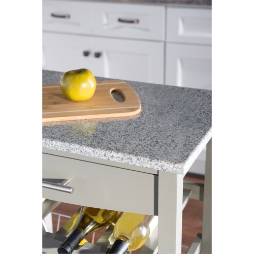 Riverbay Furniture Granite Top Kitchen Island in Gray