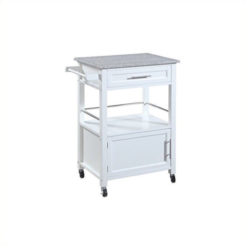 RIVERBAY FURNITURE  Kitchen Cart With Granite Top In In White