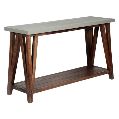 ALATERRE FURNITURE  Brookside 52" Wood With Concrete-Coating Console/media Table