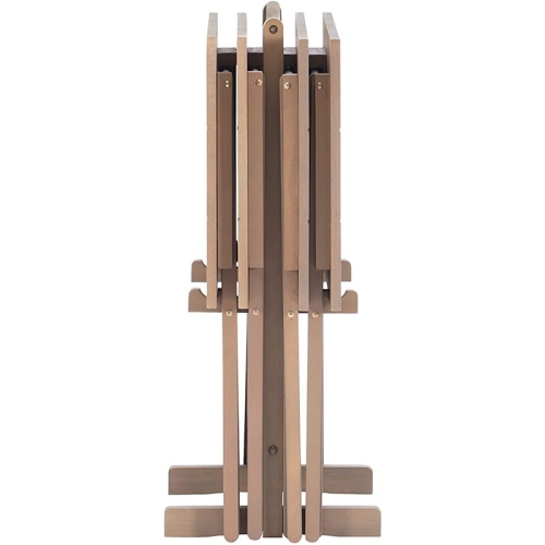 Riverbay Furniture 5 Piece Wooden Folding Tray Table Set in Natural Wash