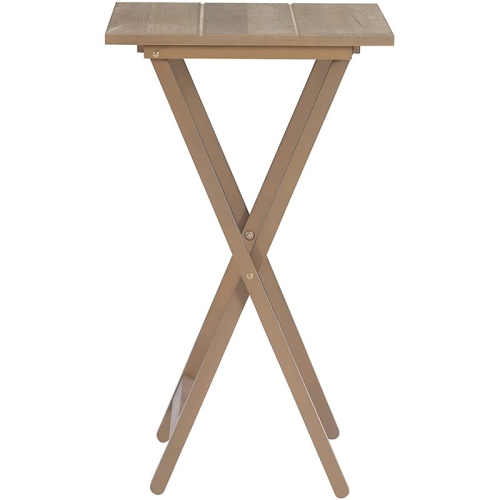 Riverbay Furniture 5 Piece Wooden Folding Tray Table Set in Natural Wash