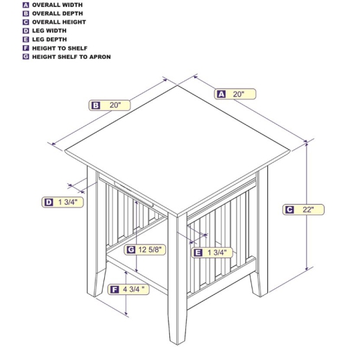 Leo & Lacey 20" Charger End Table in White
