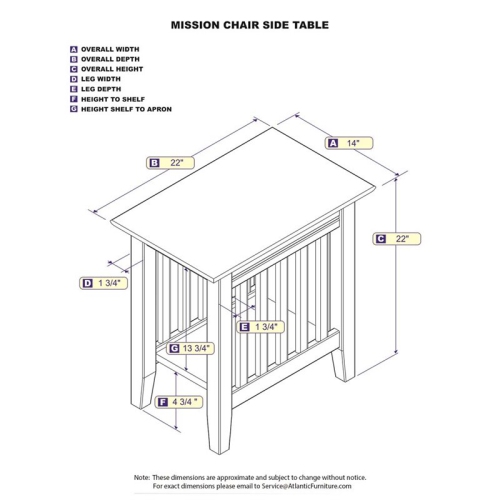 Leo & Lacey Chair Side Table in Walnut