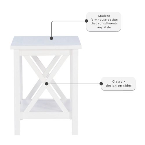 Riverbay Furniture Wood End Table in Antique White