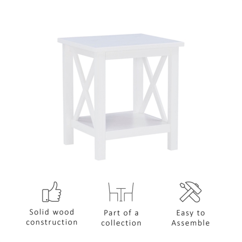 Riverbay Furniture Wood End Table in Antique White