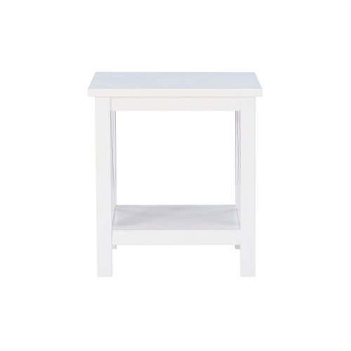 Riverbay Furniture Wood End Table in Antique White