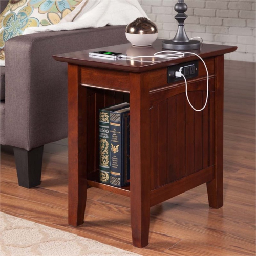 Leo & Lacey Charger Chair Side Table in Walnut