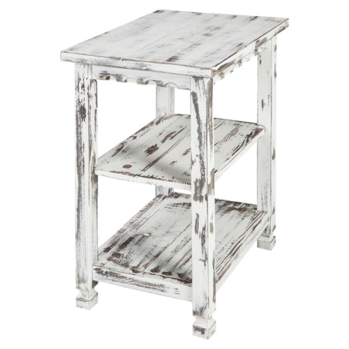 ALATERRE FURNITURE  Country Cottage 2-Shelf End Table In White Antique Finish