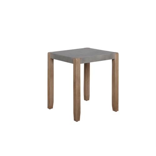 ALATERRE FURNITURE  Newport 21" Square Gray Faux Concrete And Wood End Table