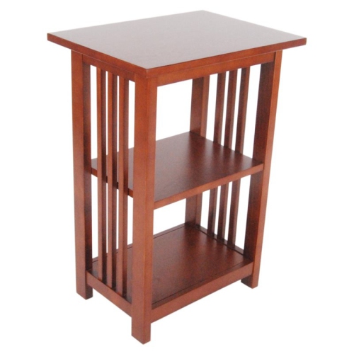 ALATERRE FURNITURE  Mission 2-Shelf Wood End Table In Cherry