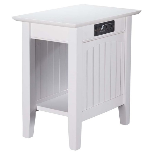 LEO & LACEY  Charger Chair Side Table In In White