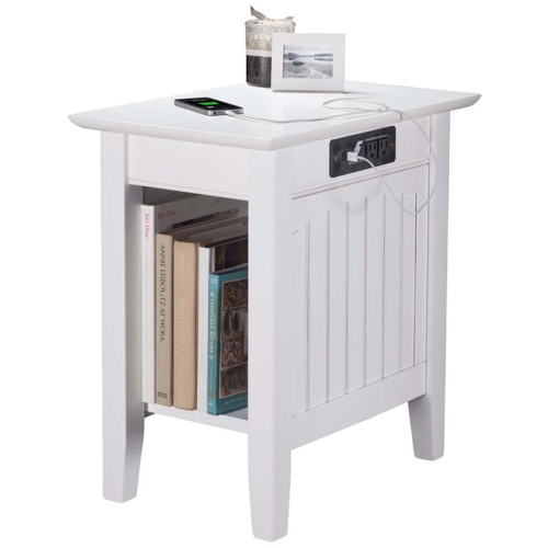 Leo & Lacey Charger Chair Side Table in White