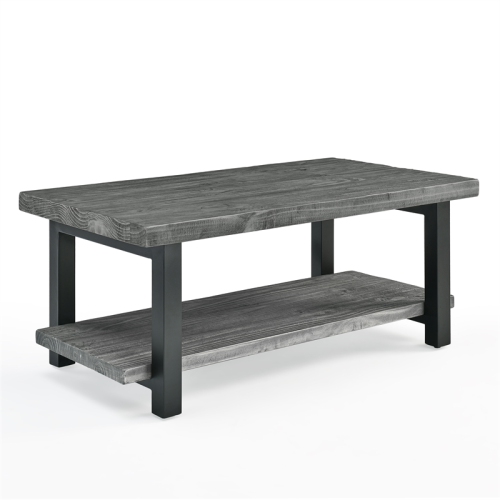 ALATERRE FURNITURE  Pomona 42" Metal And Wood Coffee Table In Slate Gray