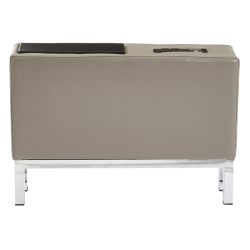 Wallstreet Smoke Gray Faux Leather Center Console with Charging Station