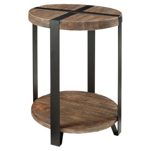 ALATERRE FURNITURE  Modesto 20"d Reclaimed Wood Round End Table