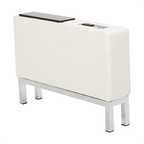 Wallstreet White Faux Leather Center Console with Charging Station