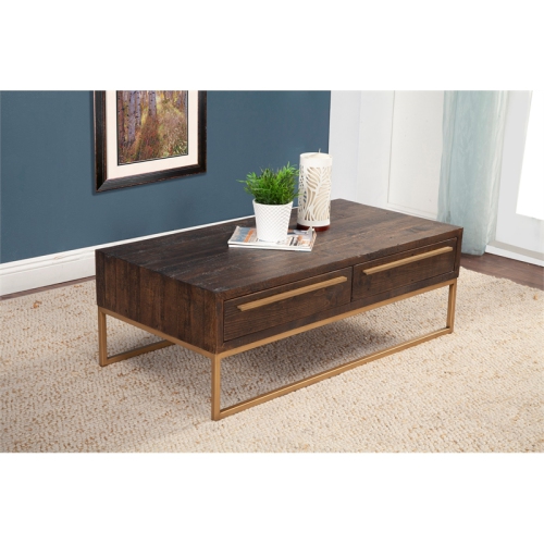 Alpine Furniture Monterey Wood Coffee Table in Smokey Taupe