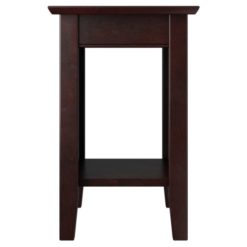 Leo & Lacey 14" Solid Wood Charger End Table in Espresso