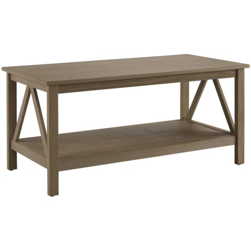 Riverbay Furniture Wooden Coffee Table in Rustic Driftwood