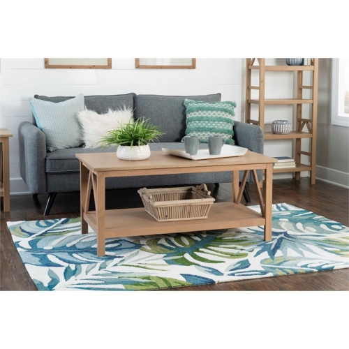 Riverbay Furniture Wooden Coffee Table in Rustic Driftwood