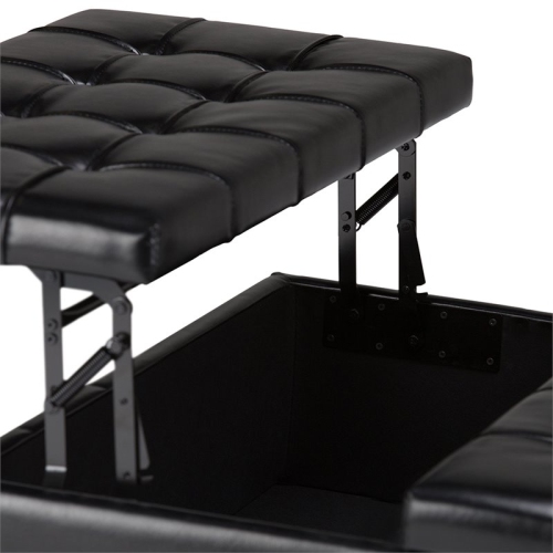 Atlin Designs Storage Coffee Table Ottoman in Midnight Black