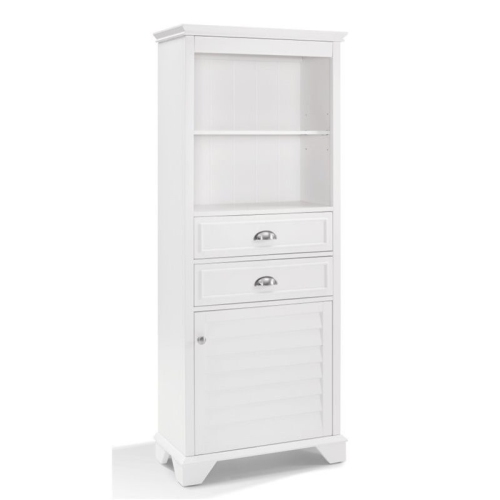 2 Piece Bathroom Furniture Set with Medicine Cabinet and Linen Cabinet in White