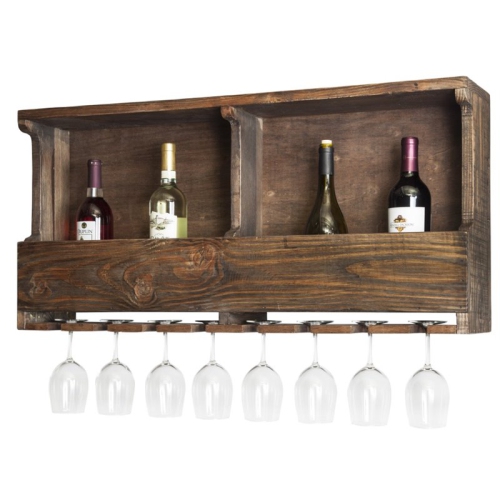 ALATERRE FURNITURE  Pomona Rustic Farmhouse Wood Wine Rack In Brown