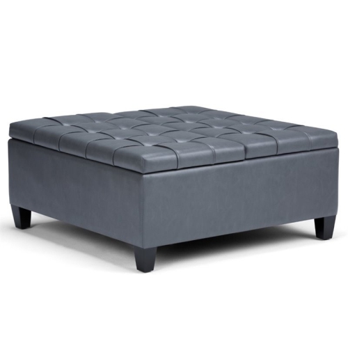 ATLIN DESIGNS  Storage Coffee Table Ottoman In Stone In Gray