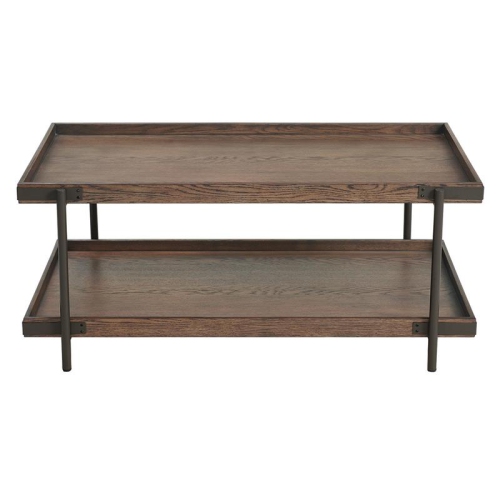 ALATERRE FURNITURE  Kyra 42"l Oak And Wood / Metal Coffee Table With Shelf