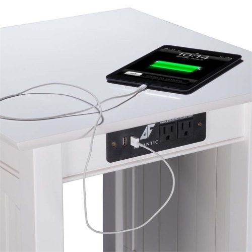 Leo & Lacey Charger End Table in White