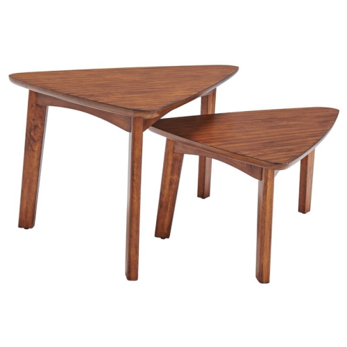 ALATERRE FURNITURE Alaterre Monterey 40L Set Of 2 Mid-Century Modern Nesting Tables - Warm Chestnut