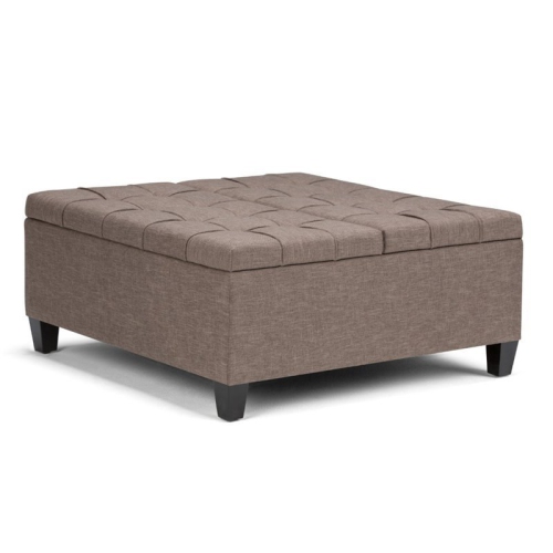 ATLIN DESIGNS  Storage Coffee Table Ottoman In Fawn Brown