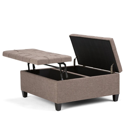 Atlin Designs Storage Coffee Table Ottoman in Fawn Brown