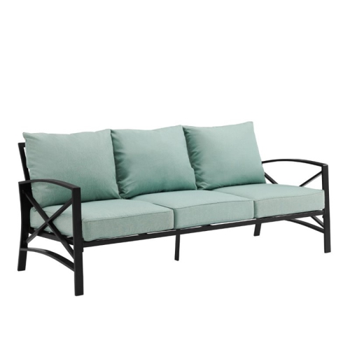 AFUERA LIVING  Transitional Outdoor Metal Sofa In Mist