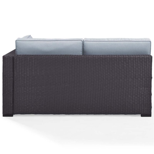 Afuera Living Transitional Wicker Patio Loveseat in Brown and Mist