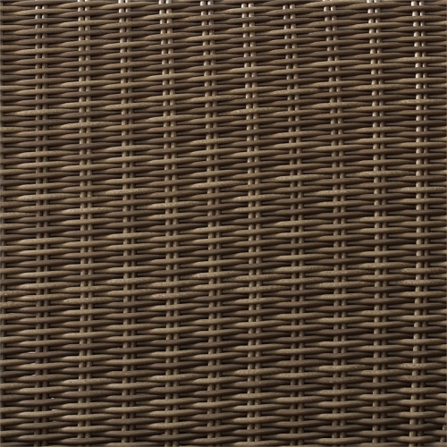 Afuera Living Modern Wicker Right Arm Patio Loveseat in Brown and Sangria