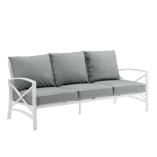 AFUERA LIVING  Transitional Outdoor Metal Sofa In Gray