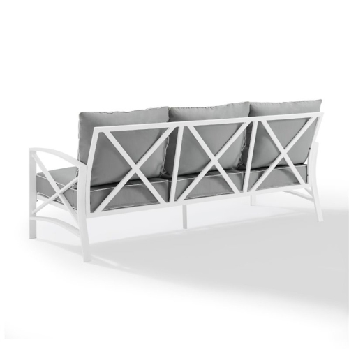 Afuera Living Transitional Outdoor Metal Sofa in Gray