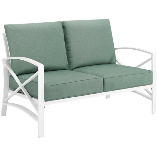 Afuera Living Taditional Patio Loveseat in Mist and White