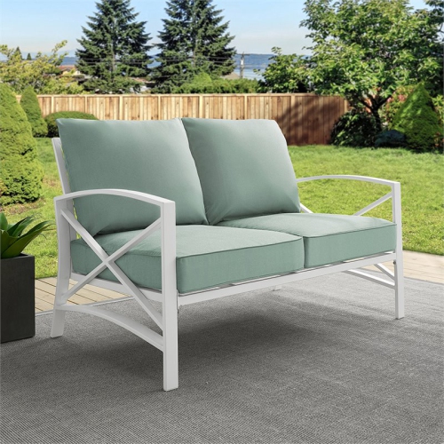 Afuera Living Taditional Patio Loveseat in Mist and White